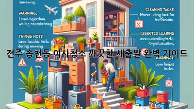 전주 송천동 이사청소: 깨끗한 새출발, 완벽 가이드